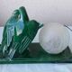 Green ceramic bedside lamp