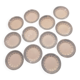 Set of 12 ironstone plates model "Andrée", Creil and Montereau, 23cm