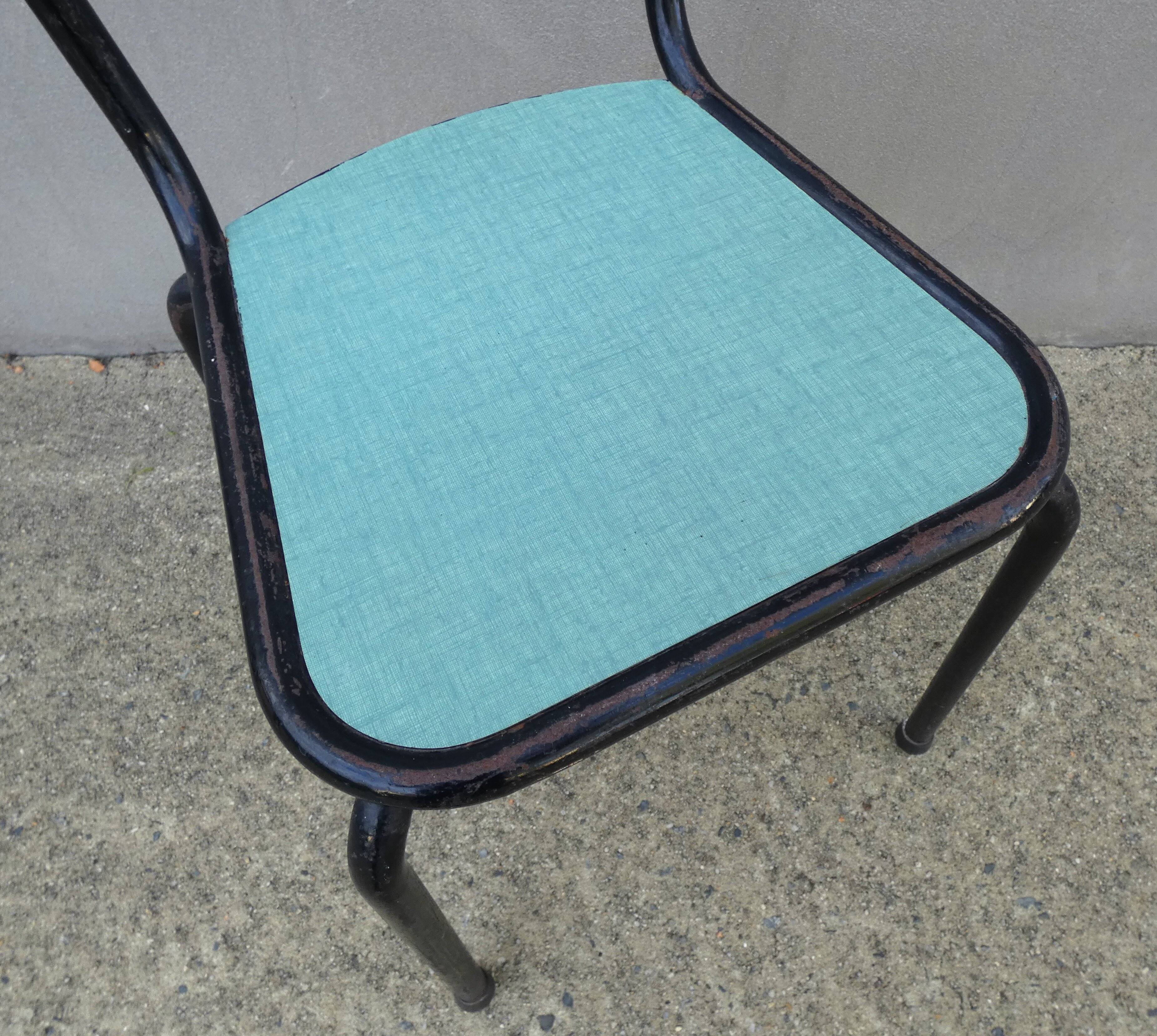 6 chaises en formica vert mint design vintage