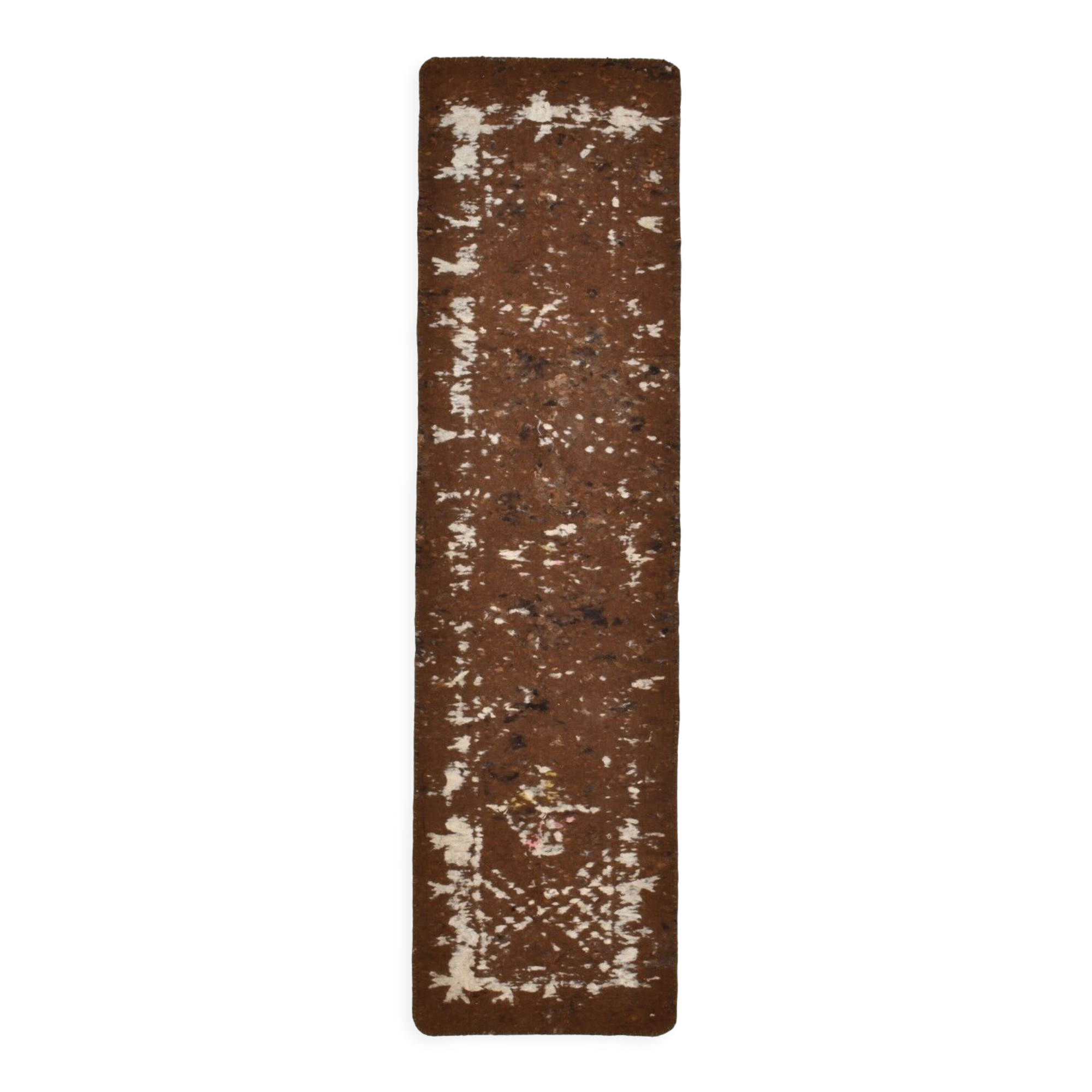 3x10 neutal brown felt vintage runner rug,85x307cm