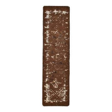 3x10 neutal brown felt vintage runner rug,85x307cm