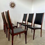 Arne Ovmand Olsen Mogens Kold Lot 6 old Scandinavian design Denmark chairs in vintage rosewood
