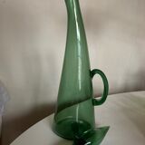 Carafe XXL in Empoli glass Italian work 1960