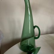 Carafe XXL in Empoli glass Italian work 1960