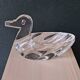 2 duck-shaped crystal salt cellars