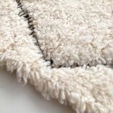 Moroccan Berber carpet blessed ouarain ecru with black diamonds engraved 284x198cm