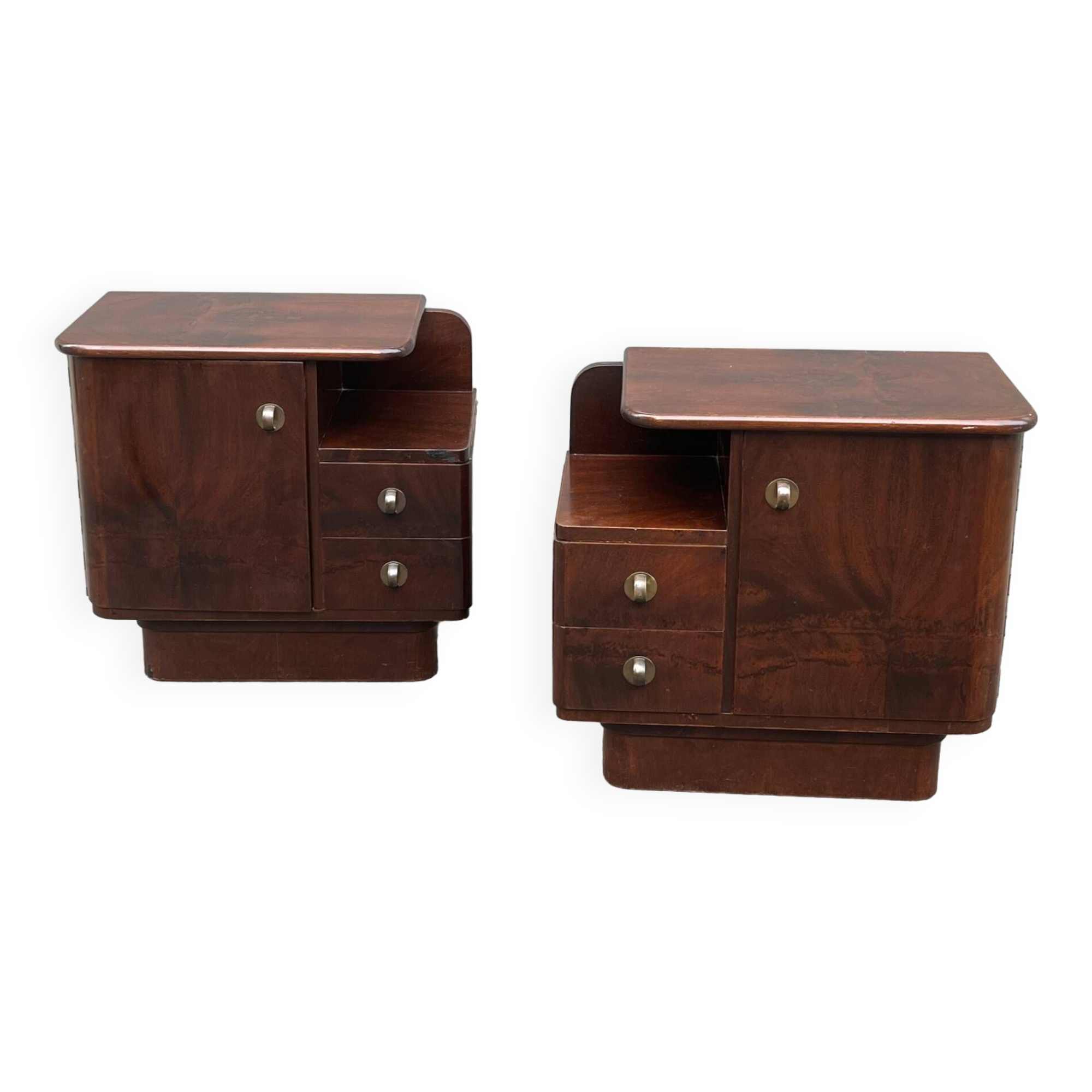 Pair of Art Deco Mahogany bedside tables