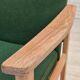 1980s, Danish armchair by Høng Stole, green furniture wool, oak wood.