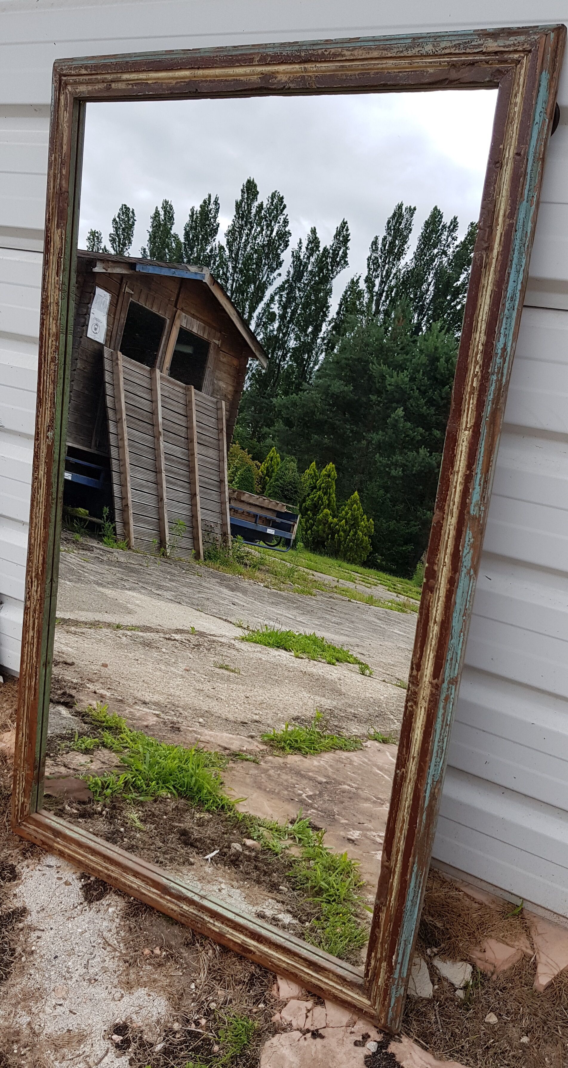 Old Burmese teak mirror