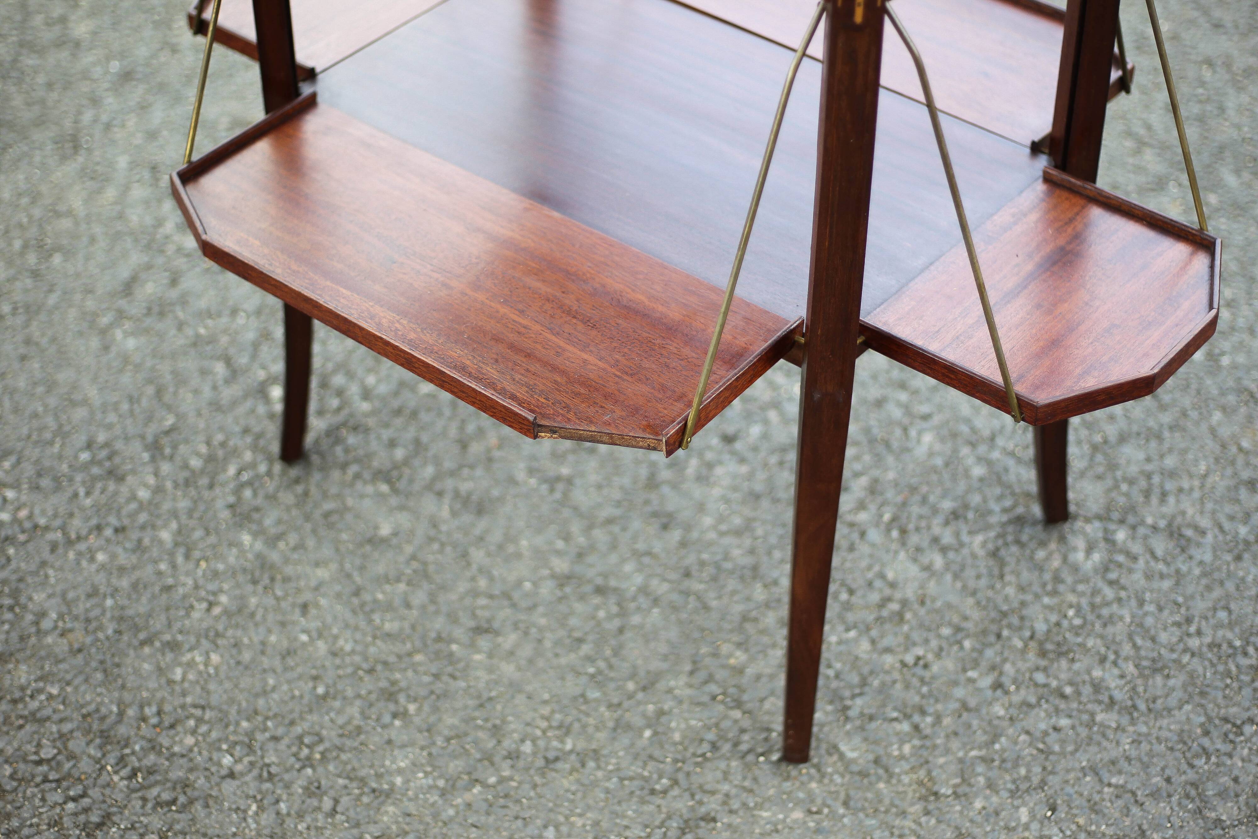 Wooden flap service, tea trolley, bar, living room furniture, vintage service, kitchen, decoration