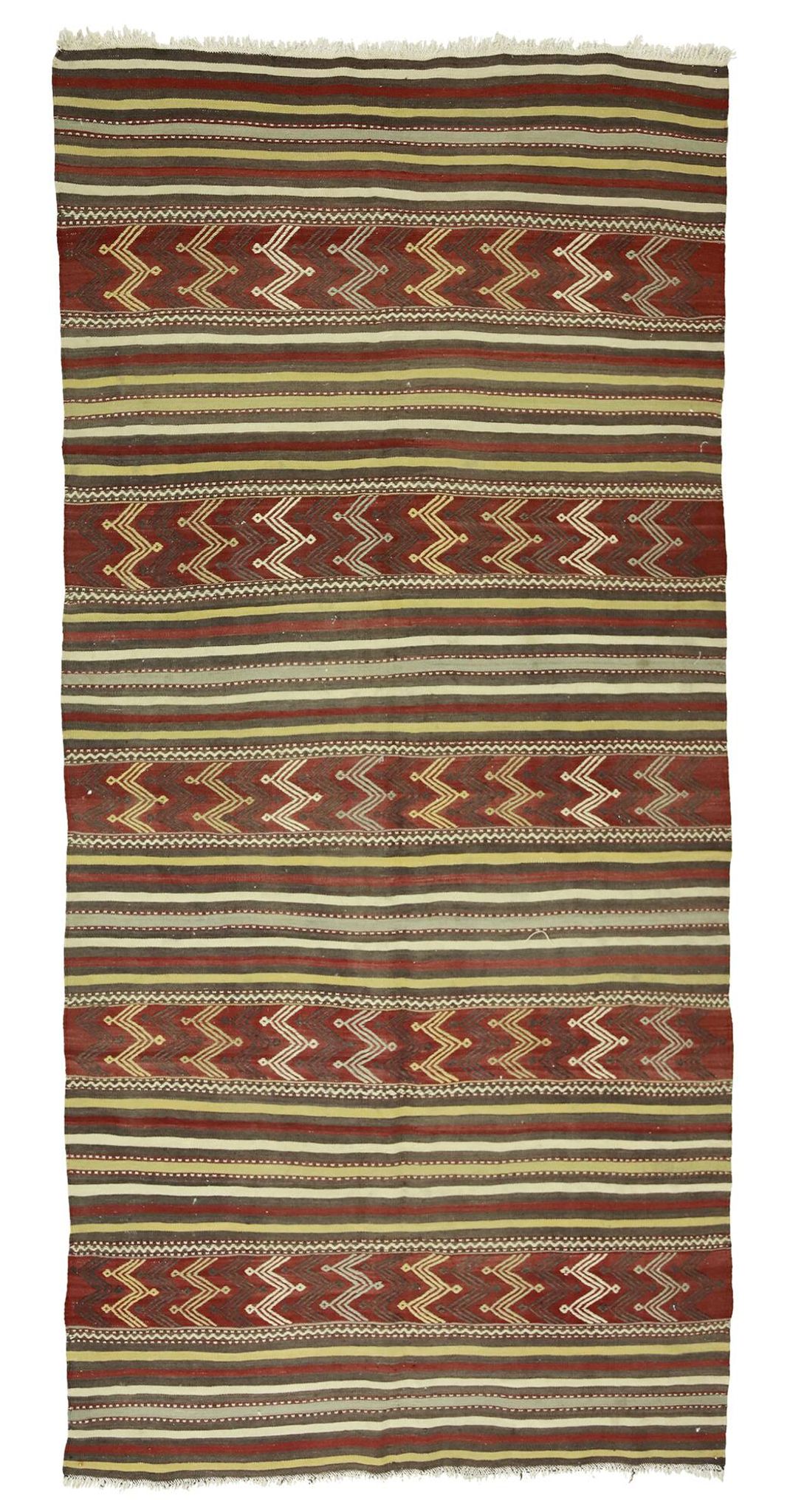 Grand Turkish Kilim Yoruk Vintage 150x300 cm Geometric Stripes