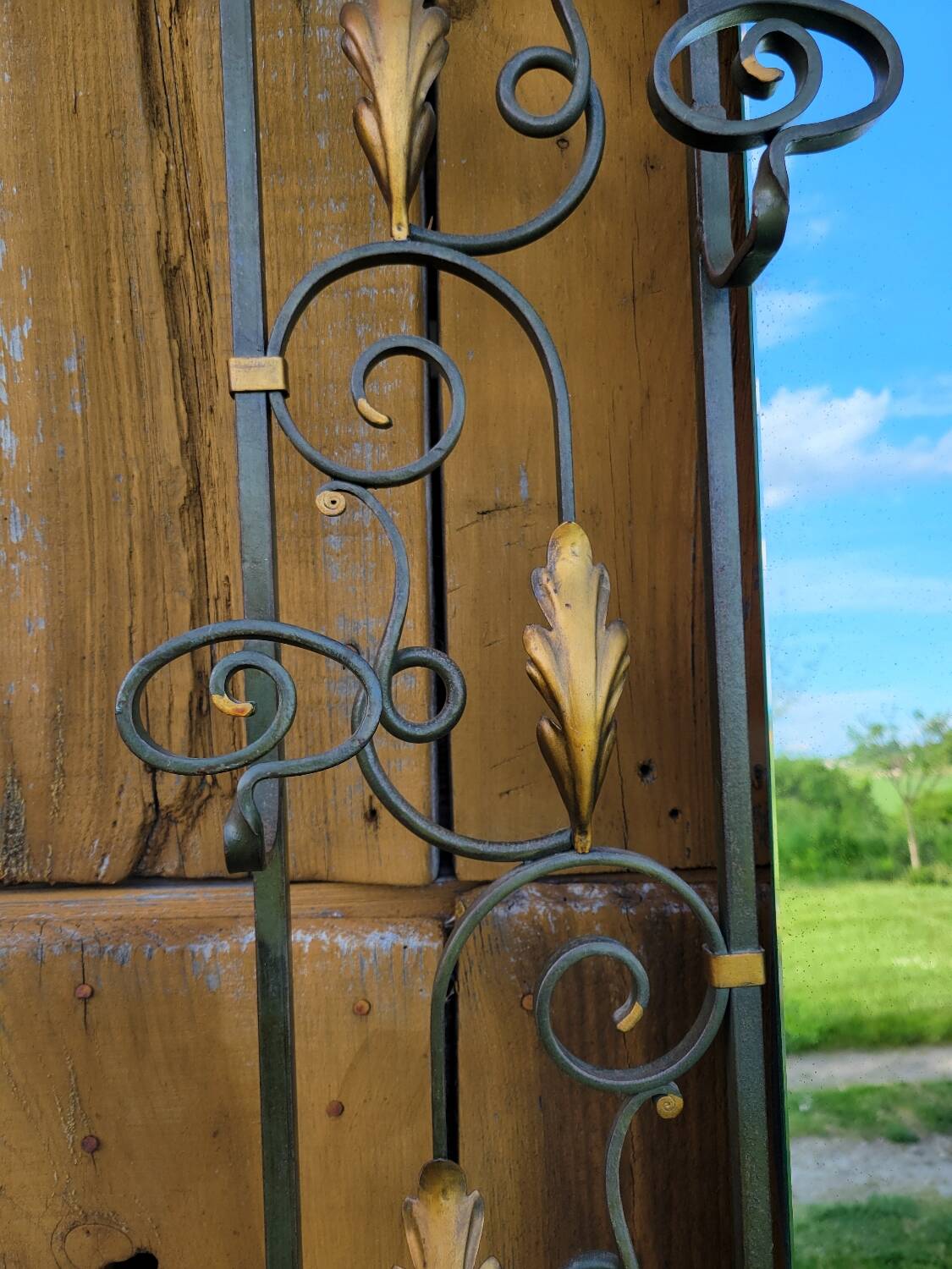 Art Deco 1930s wrought iron coat rack and hat stand