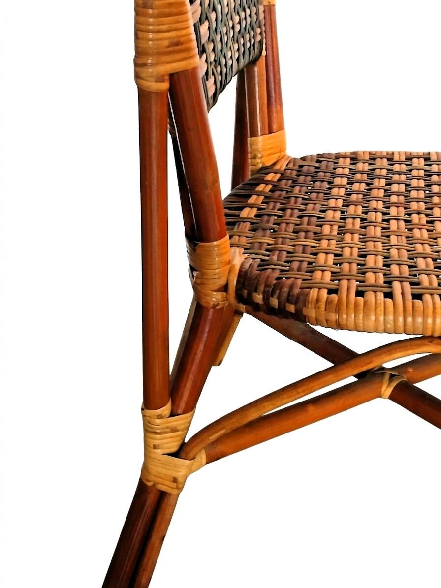 1950s-1960s handcrafted "Bistro Riviera" rattan chair