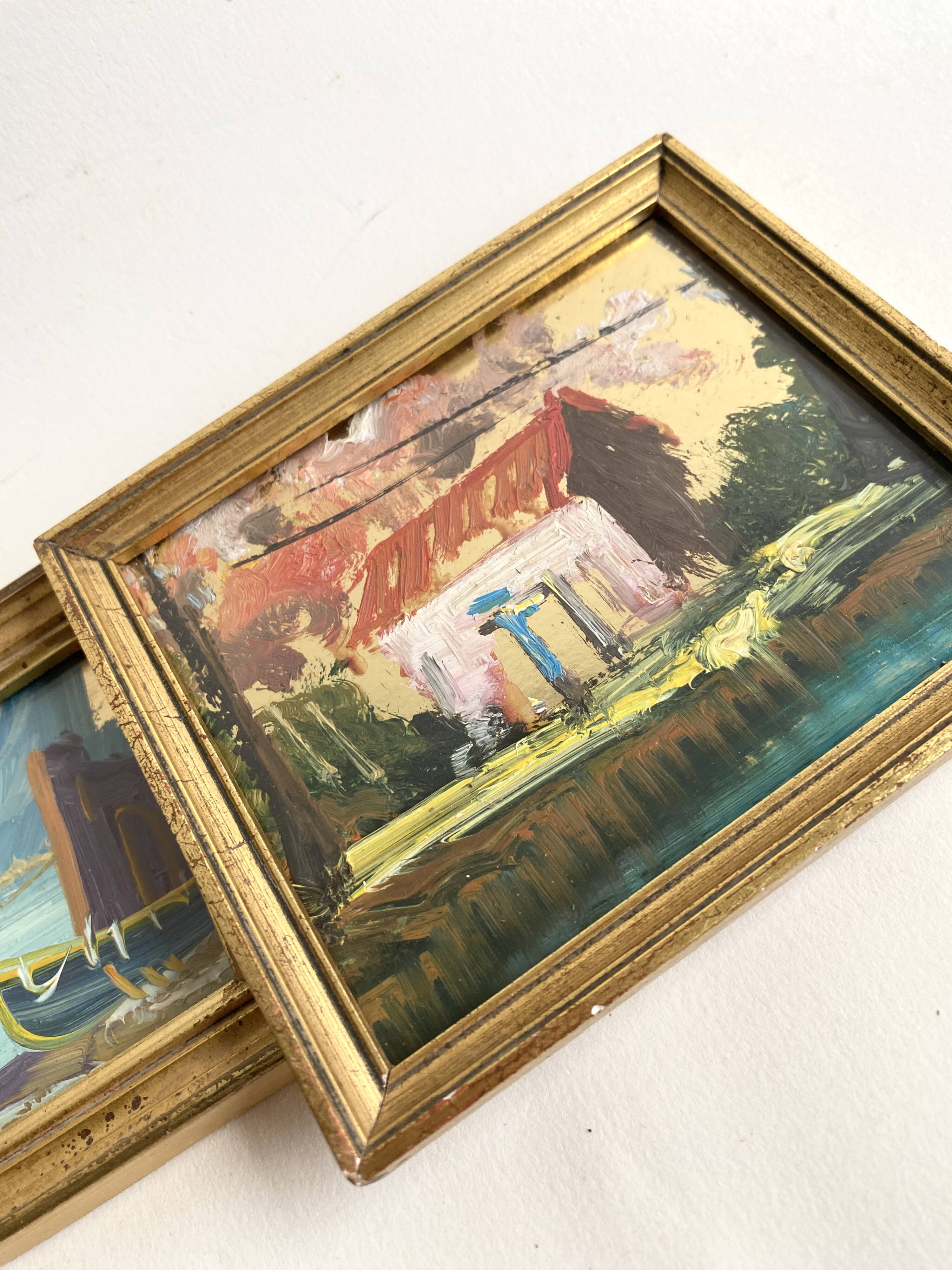 Framed oil duo