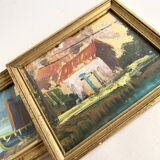 Framed oil duo