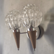 Applique murale double style scandinave - Verre moulé et teck - 1960