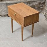Scandinavian bedside table with hinged drawer