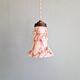 Art Deco pendant light in pink marbled opaline (4 available)