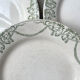 Flat plates terre de fer green creil & montereau labrador model "napoleon" 1890s