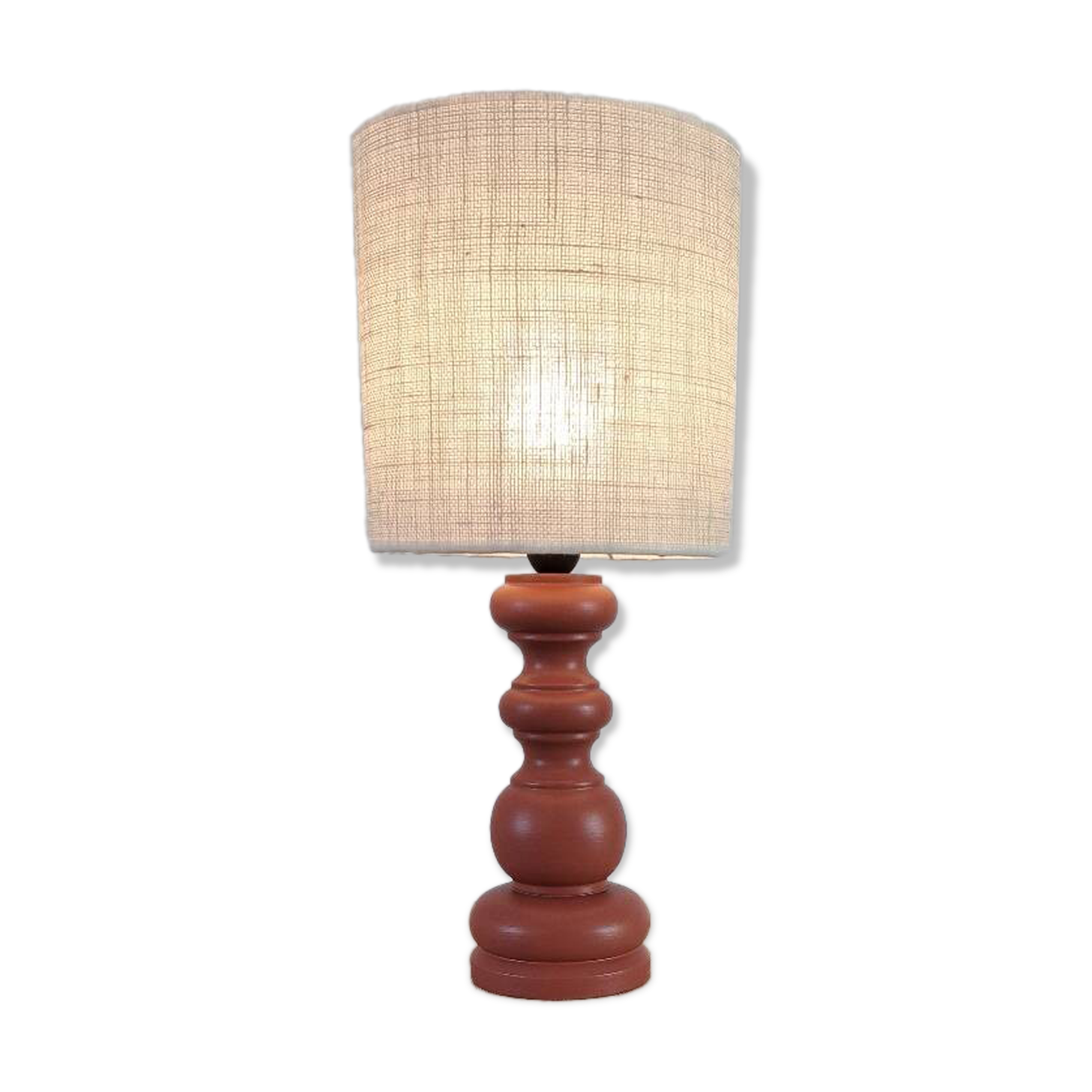 Vintage terracotta wooden lamp