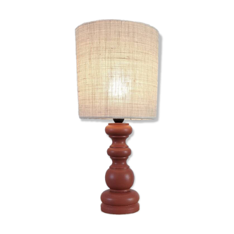 Vintage terracotta wooden lamp