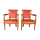 Paire de fauteuils style directoire en merisier velours