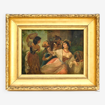 19th century Spanish school.drunkenness.framed oil on canvas