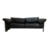 vintage Scandinavian lacquered shell leather lounge