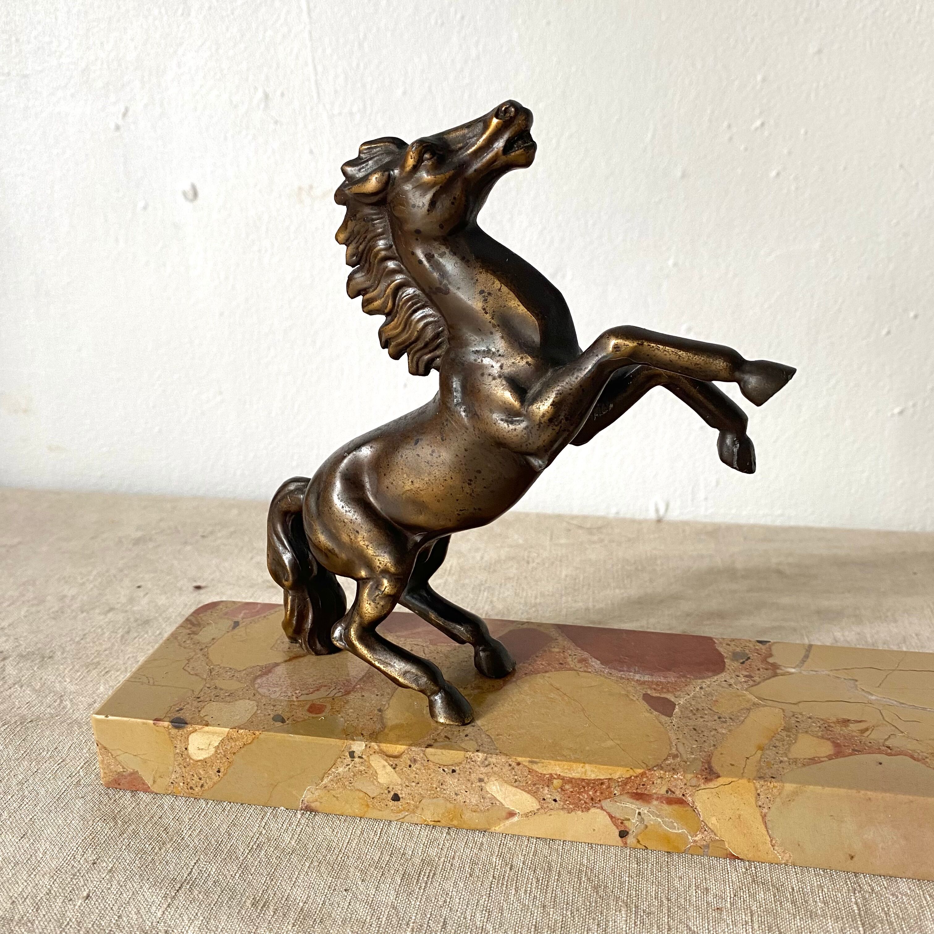 Marble bookend, horse décor