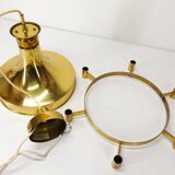 Scandinavian pendant lamp in gilded brass Carl Fagerhult Sweden 1970