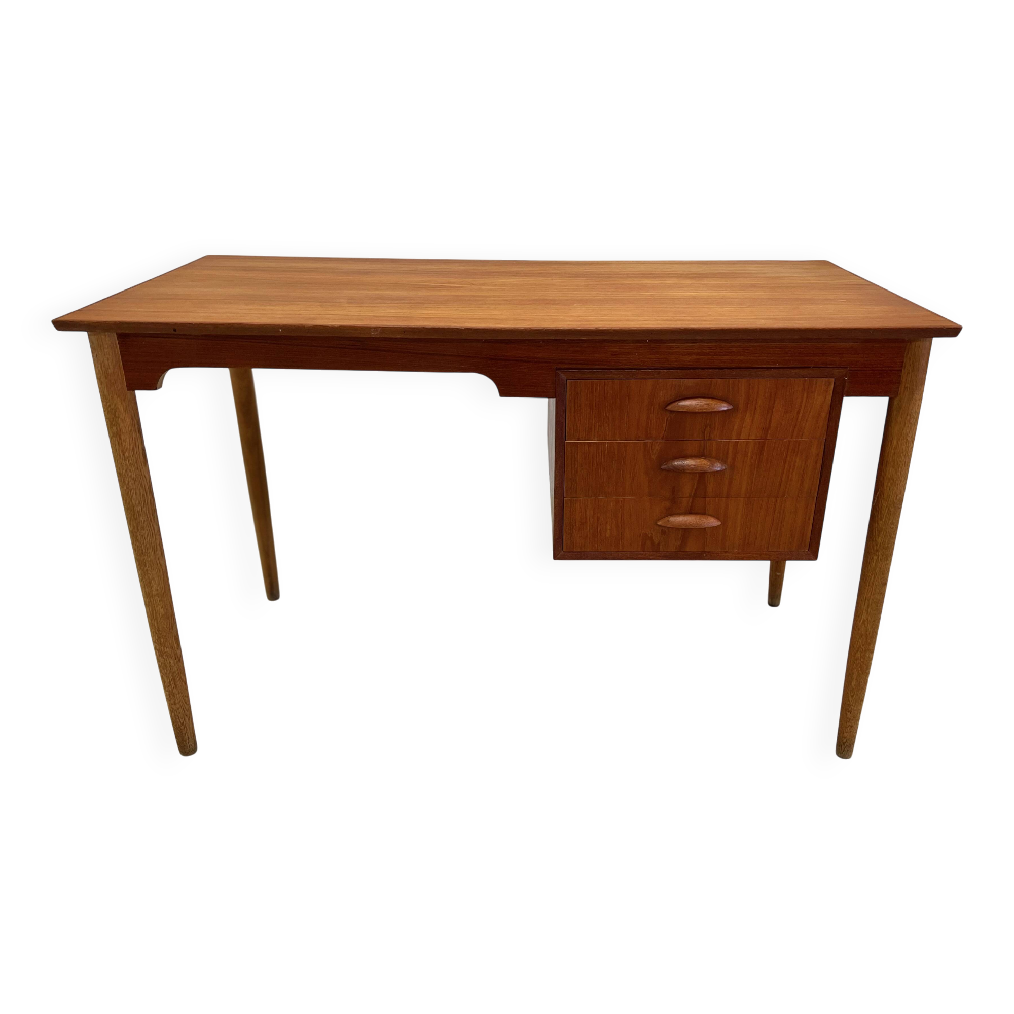 Danish Petite Teak & Beech Desk, 1950s.