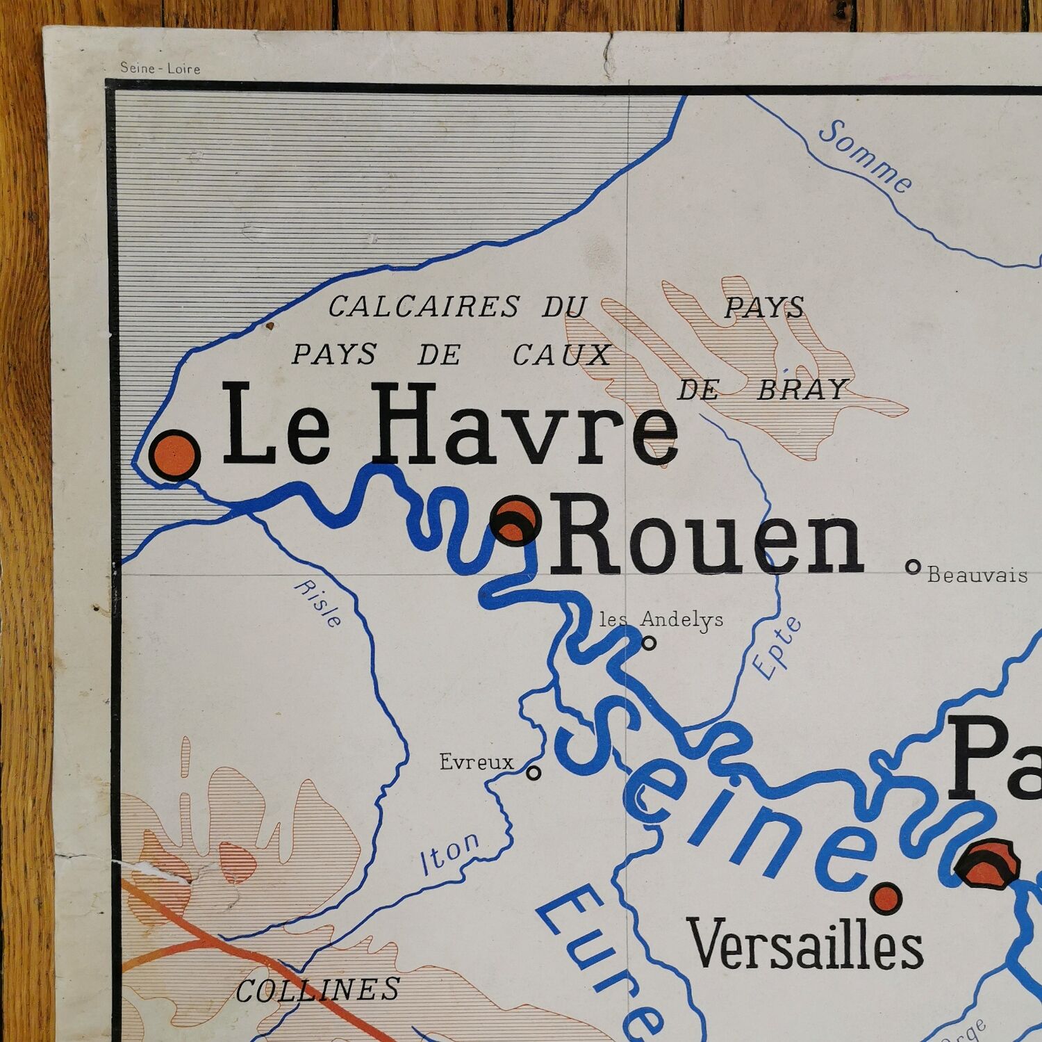 Rossignol school poster card "The Seine / The Loire"