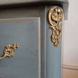Commode de chambre patiné de style régence 2 tiroirs