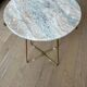 Round marble side table – Golden base – Elegant design