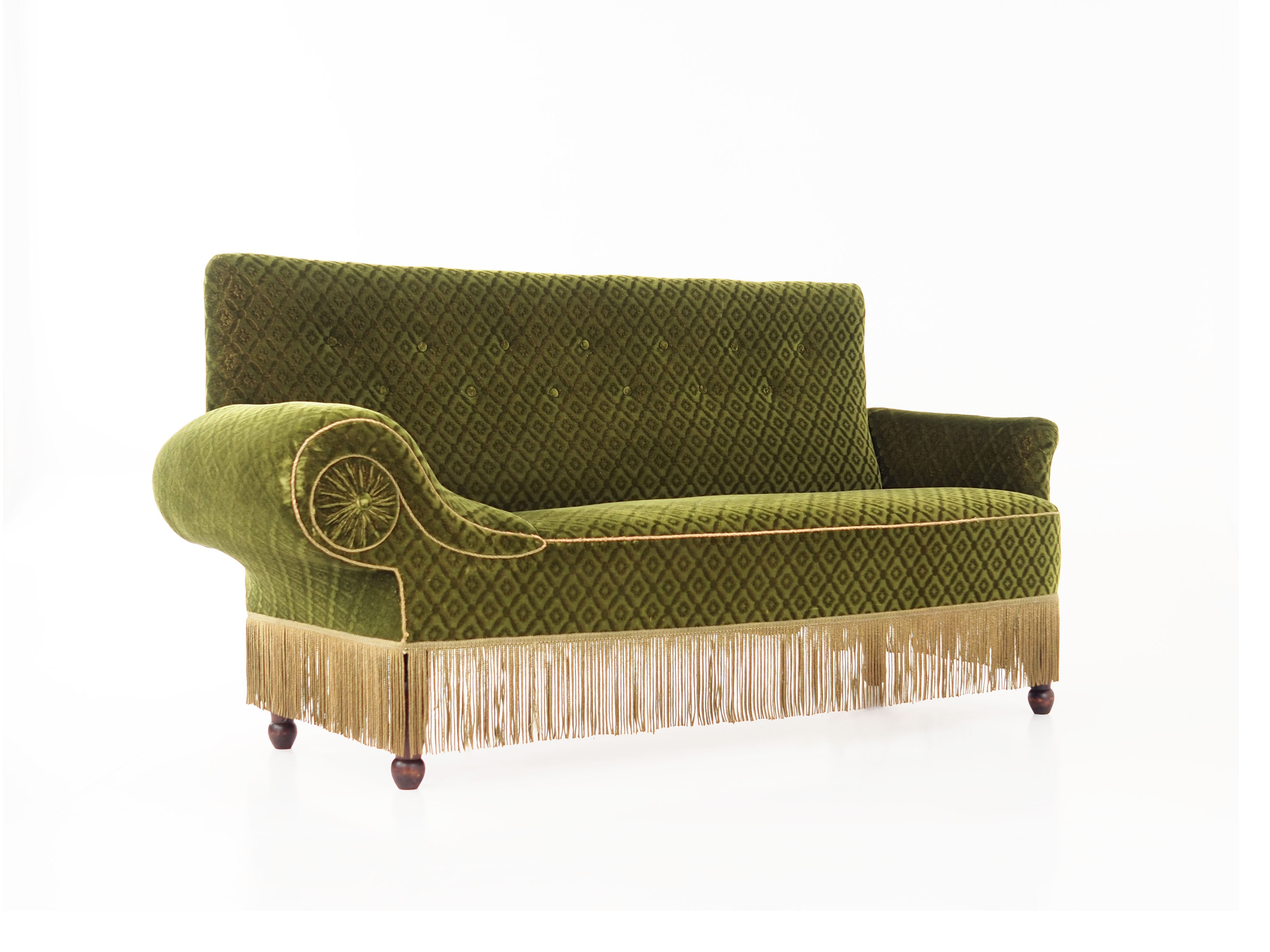 Antique sofa-bed in green colour