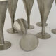 Set of 10 Vintage Minimalist Metal Shot Goblets