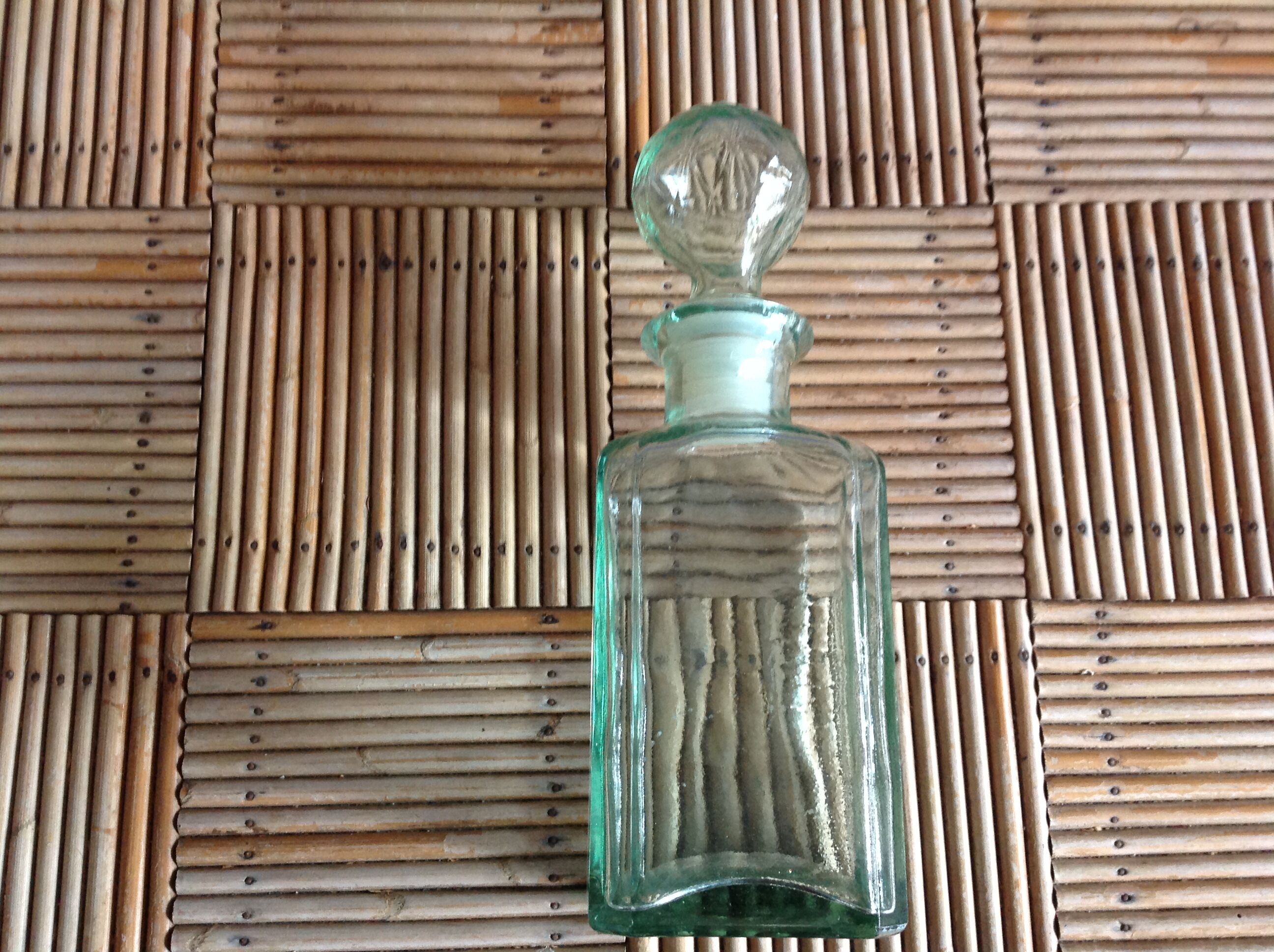Green glass carafe
