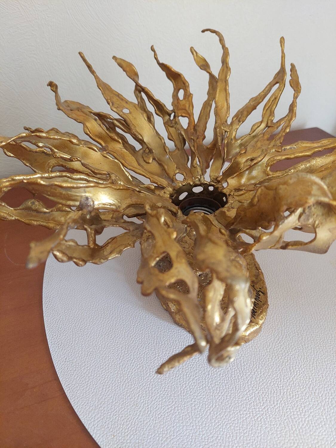 Pair of wall lamps signed moerenhout, belgium 1970s