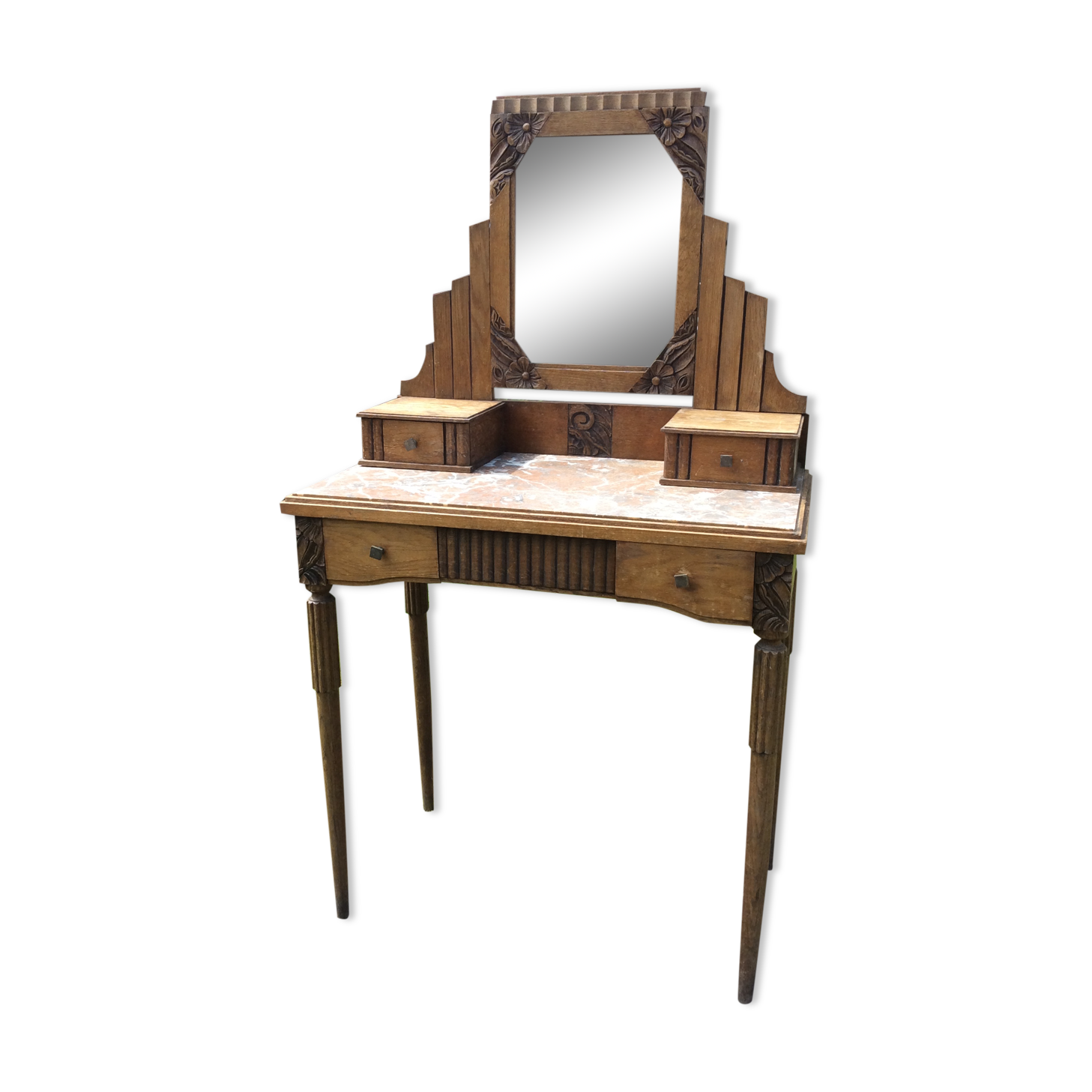 Rococo vintage hairdresser in oak marble top