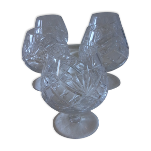 set de 5 verres à cognac - cristal