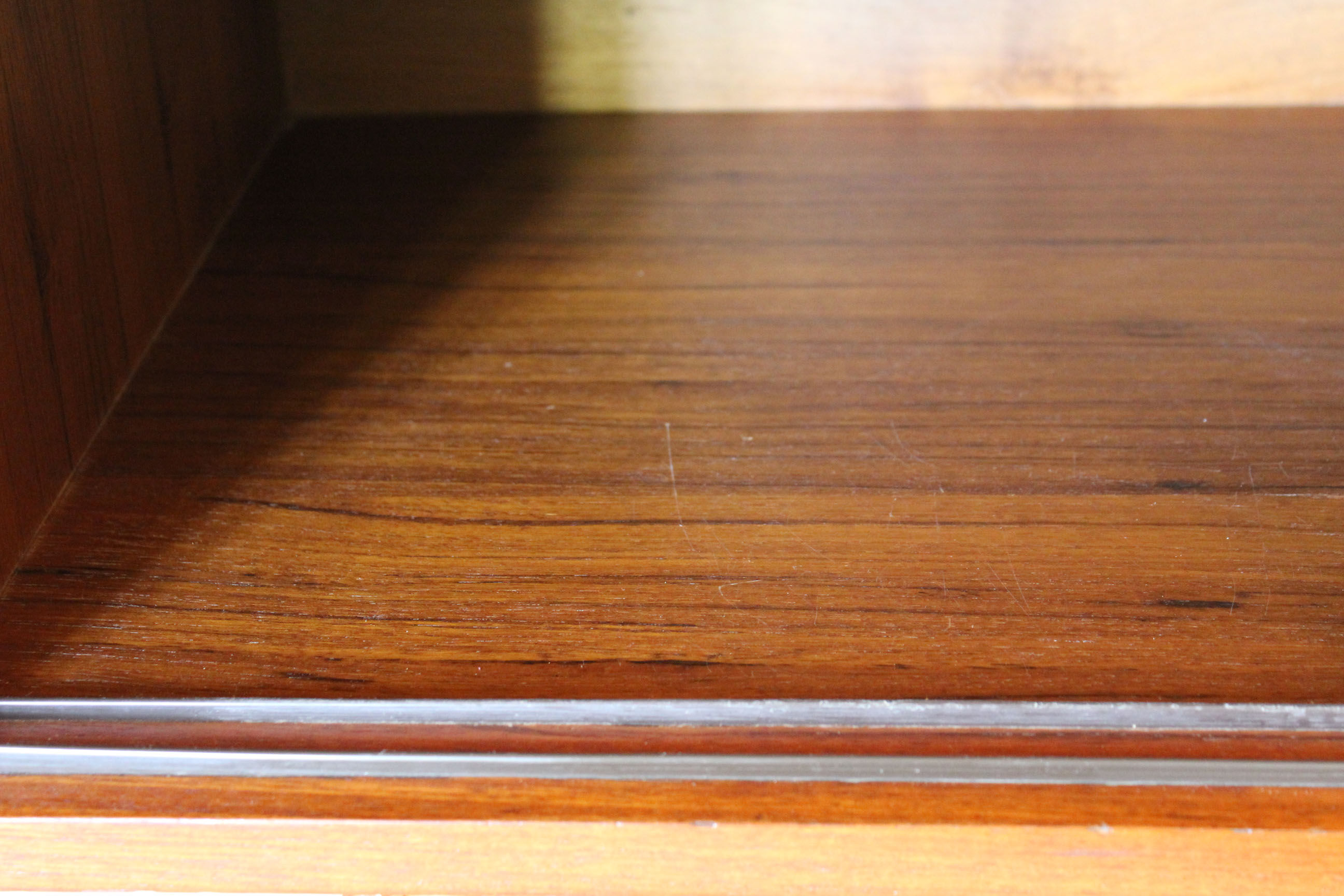 Scandinavian sideboard in solid teak wood and brass, 1950s Swedish vintage