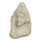 Lebrun: Bust of a young girl sculpted in white marble, Art Nouveau period