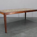 Mid-century Danish Haslev Mobelsnedkeri coffee table with Royal Copenhagen ceramic tiles