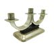 Three-armed candelabrum, Art Deco, silver-plated brass, Quist, Germany, 1950s.