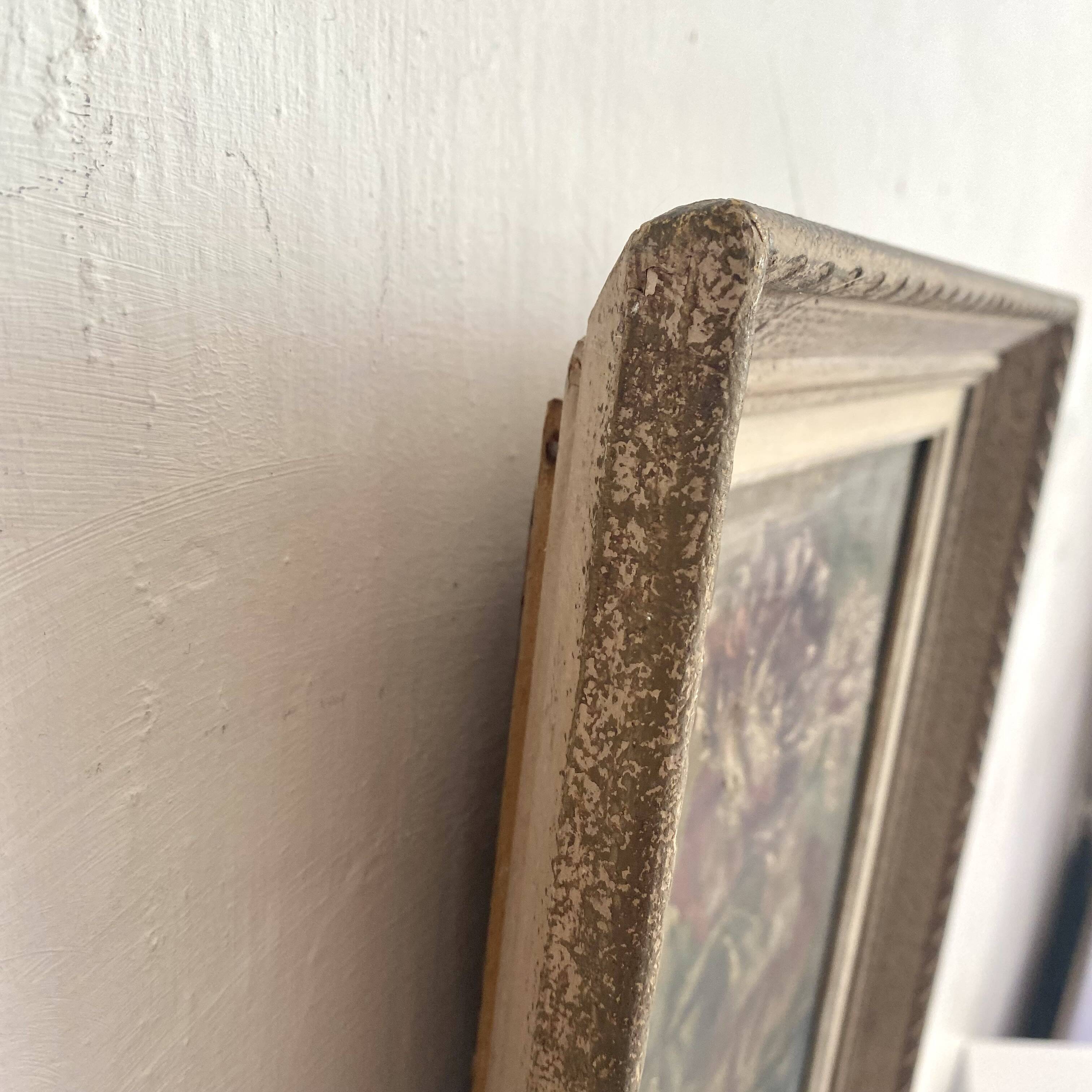 Flower painting, oil on canvas framed