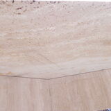 Travertine dining table, 130 x 129 cm