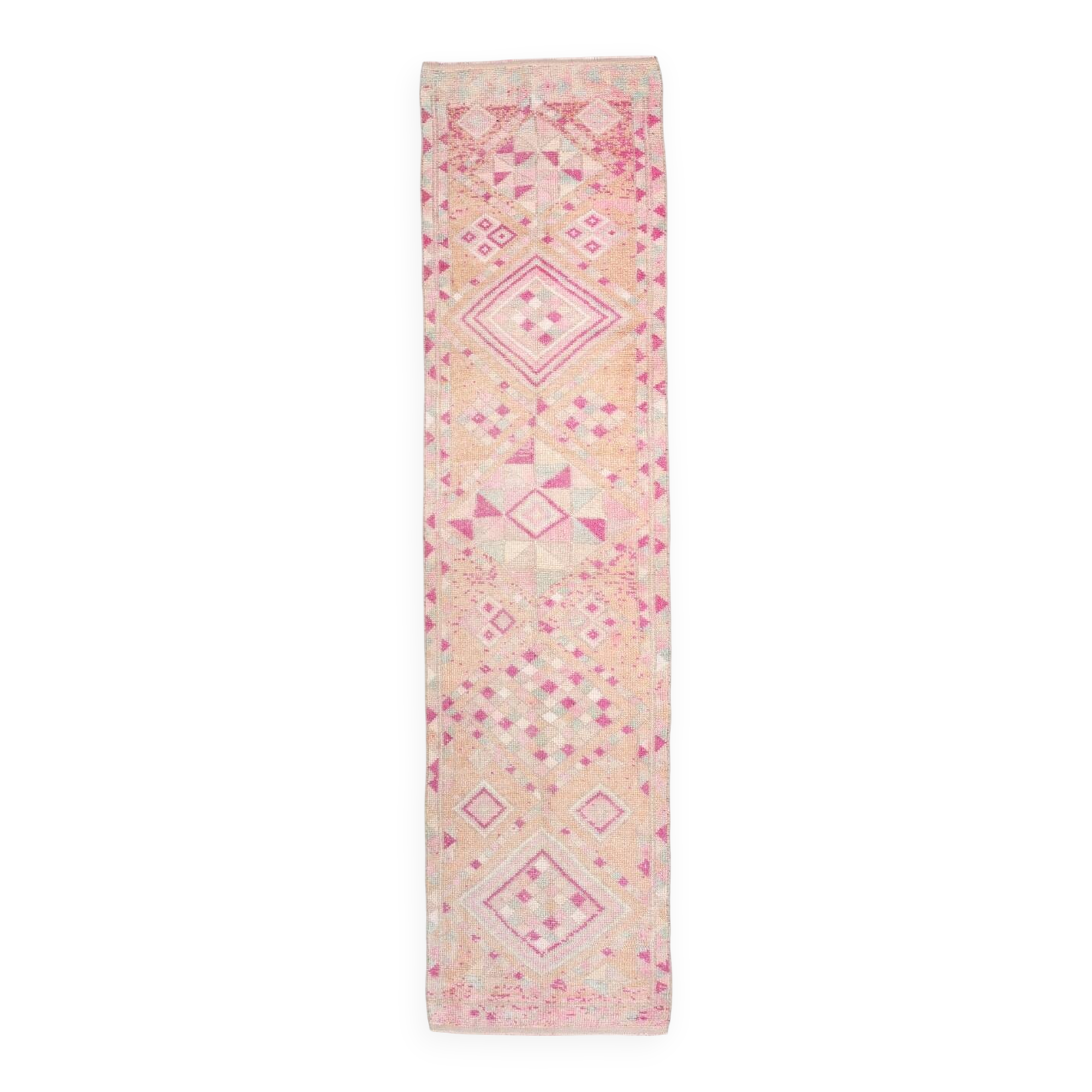 3x11 Soft Pink Turkish Runner Rug, 83x340 Cm