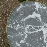 Antique bouillotte table with marble top, Louis XVI style