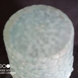 Art Deco vase in pressed molded glass paste, speckled blue color, h - 29