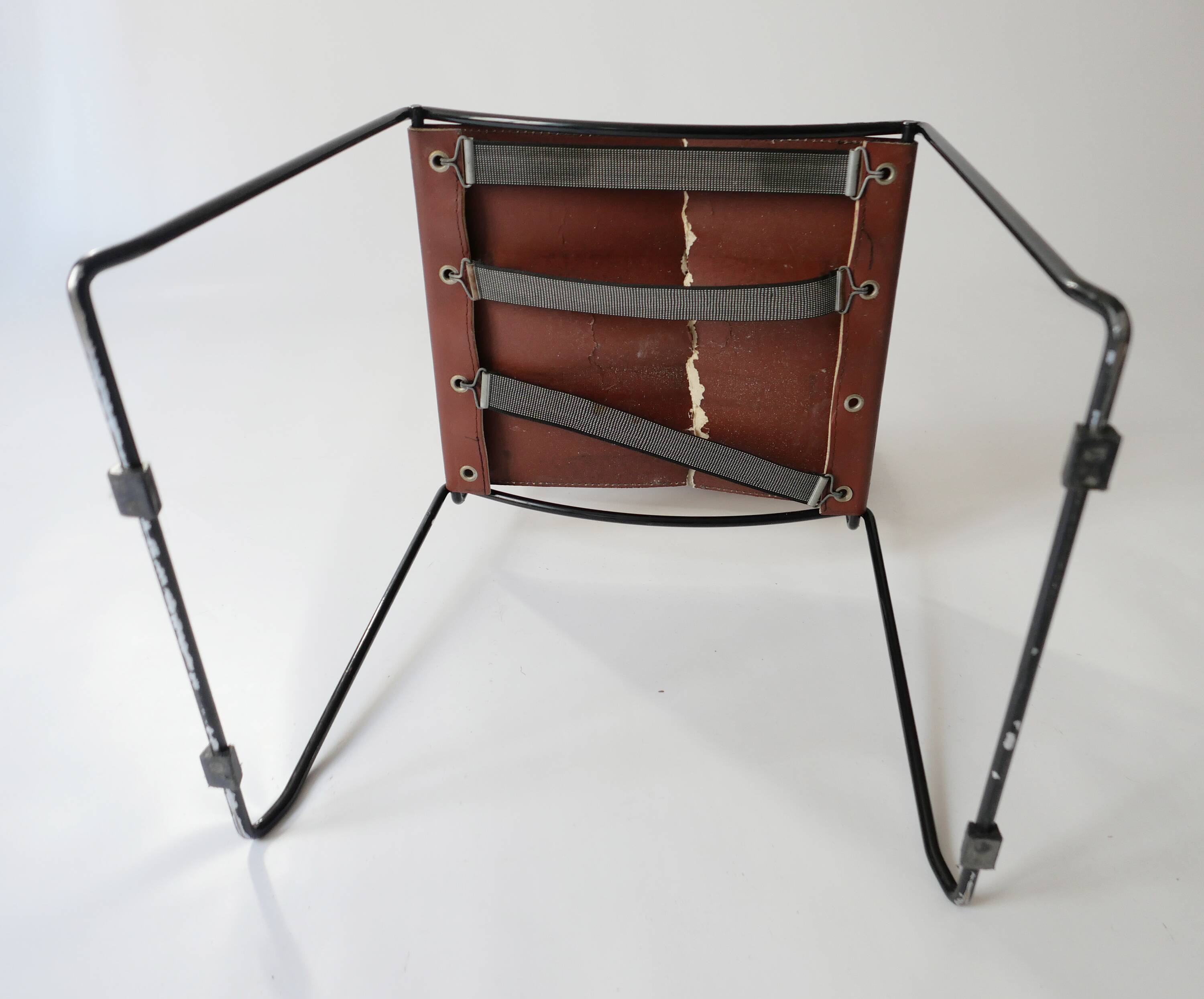 Stacking Chairs by Giandomenico Belotti for Alias, 1980s in leather